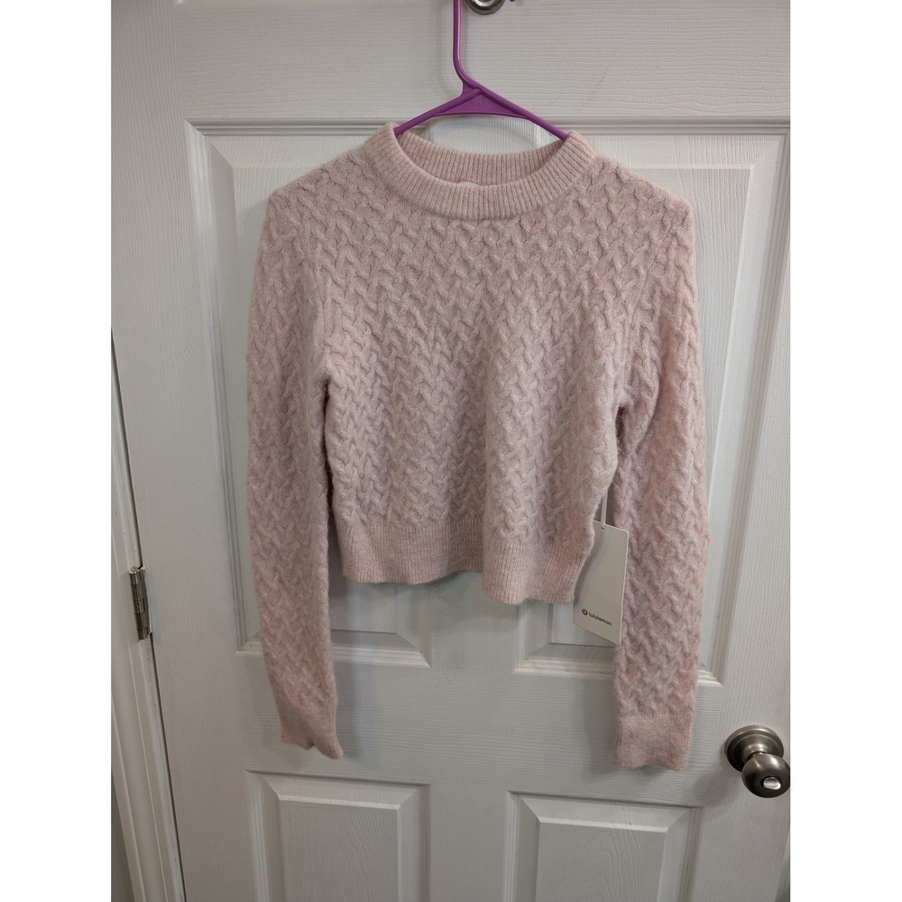 Lululemon Alpaca Wool-Blend Crosshatch Sweater Women Pink Mist NWT - Size XS‎